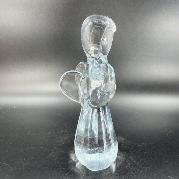 Vintage Clear Art Glass Praying Angel Figurine Paperweight Sculpture Glass VTG - Picture 12 of 15